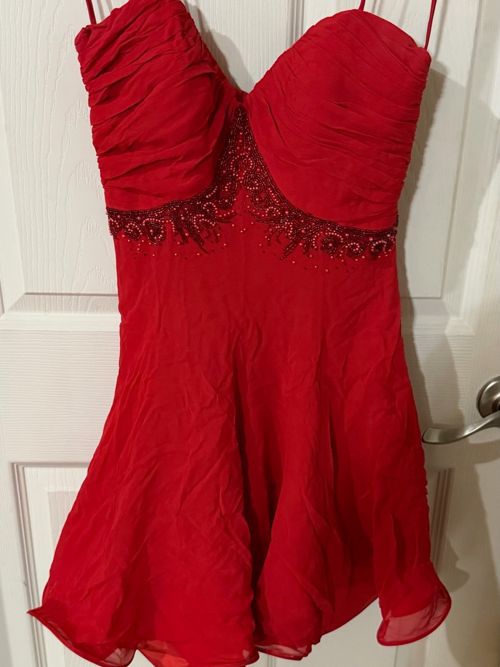 Niteline Red Spaghetti-Strap Mini Dress - Picture 2 of 4